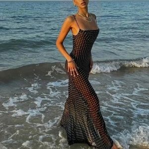 Rat and Boa Polka Dot Maxi Dress